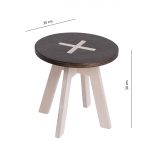 Väike ümmargune tool / taburet, must