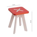 Väike kandiline tool / taburet, punane