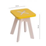 Väike kandiline tool / taburet, kollane
