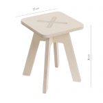 Väike kandiline tool / taburet, valge